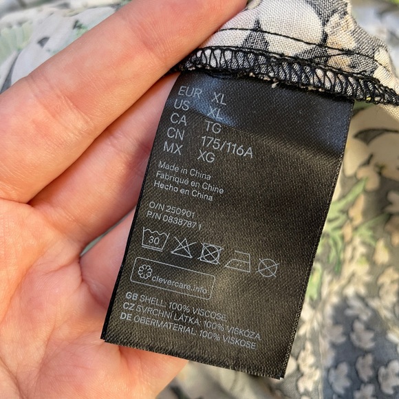 H&M Floral Tiered Long Maxi Dress Size XL Shift Collared Cottagecore Prairie‎ - Picture 9 of 11